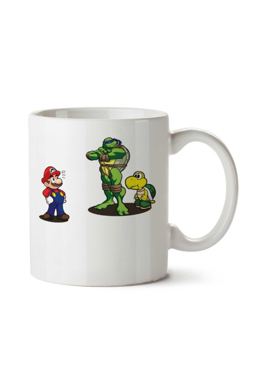 Art hedi̇ye Super Mario, Mario, Ninja Kaplumbağa iki Tarafı Baskılı Kupa Bardak
