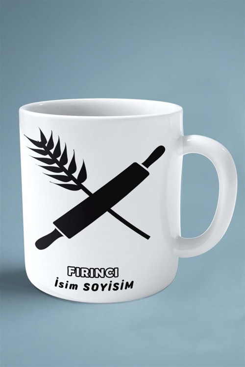 Art hedi̇ye fırıncı fırın Meslek Baskılı Kupa Bardak Çift Taraflı baskı kişiye özel model 14