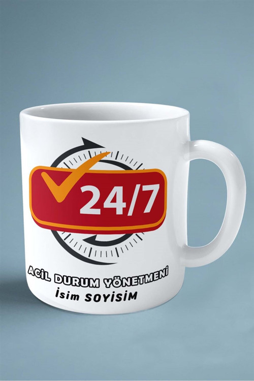 Art hedi̇ye acil durum yönetmeni yöneticisi Baskılı Kupa Bardak Çift Taraflı baskı kişiye özel model 7