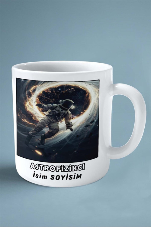 Art hedi̇ye Astrofizikçi Baskılı Kupa Bardak Çift Taraflı baskı kişiye özel model 4