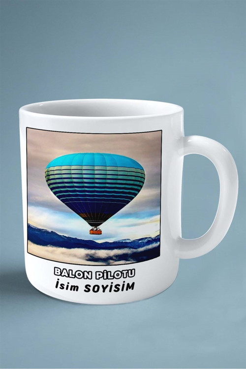 Art hedi̇ye balon pilotu Baskılı Kupa Bardak Çift Taraflı baskı kişiye özel model 2