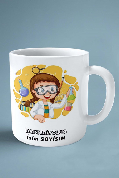 Art hedi̇ye bakteriyolog Baskılı Kupa Bardak Çift Taraflı baskı kişiye özel model 1