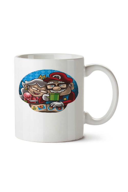 Art hedi̇ye Mario Bros e a Princesa Peach em UP altas aventuras iki Tarafı Baskılı Kupa Bardak