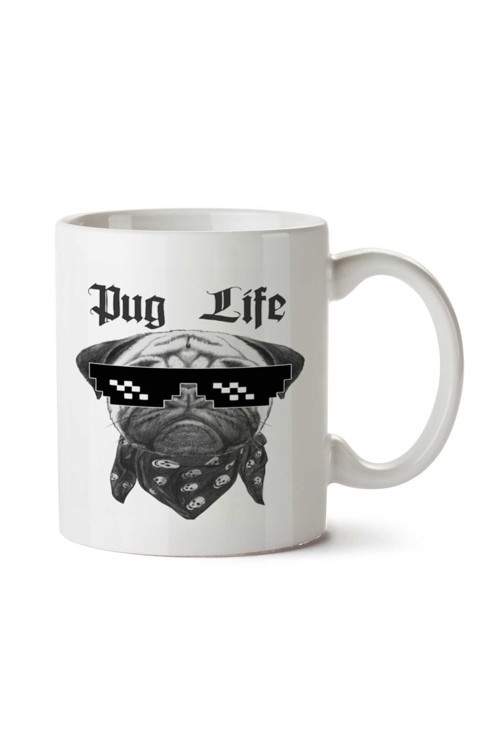 Art hedi̇ye Pug Life (2) iki Tarafı Baskılı Kupa Bardak