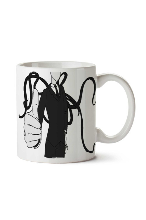 Art hedi̇ye Slender-Man-PNG-File İnce Adam iki Tarafı Baskılı Kupa Bardak