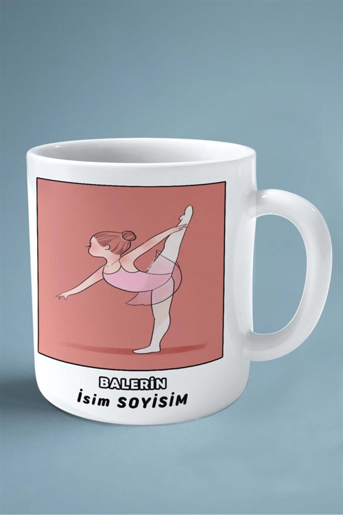 Art hedi̇ye balerin Baskılı Kupa Bardak Çift Taraflı baskı kişiye özel model 32