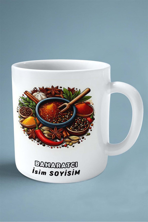 Art hedi̇ye baharatcı Baskılı Kupa Bardak Çift Taraflı baskı kişiye özel model 2