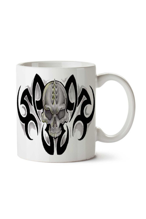 Art hedi̇ye Tribal-Skull-Tattoos-Free-PNG-Image iki Tarafı Baskılı Kupa Bardak