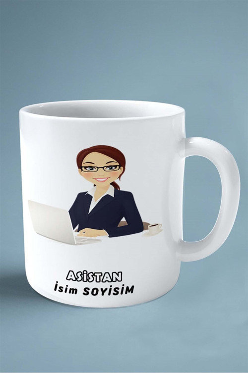 Art hedi̇ye asistan Baskılı Kupa Bardak Çift Taraflı baskı kişiye özel model 6