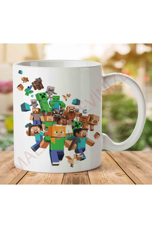 Art hedi̇ye A2450 Minecraft Characters İki Tarafı Baskılı Kupa Bardak.jpg