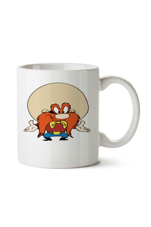 Art hedi̇ye Yosemite Sam Bugs Bunny Düşmanı iki Tarafı Baskılı Kupa Bardak