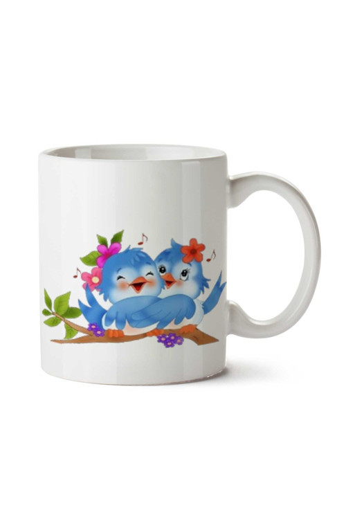 Art hedi̇ye Love-Birds-PNG-Picture iki Tarafı Baskılı Kupa Bardak