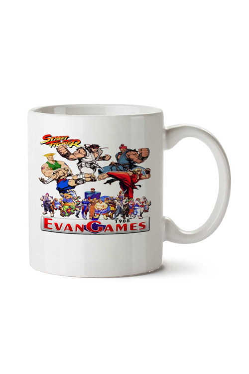 Art hedi̇ye Street Fighter - Evan Games 1988 iki Tarafı Baskılı Kupa Bardak
