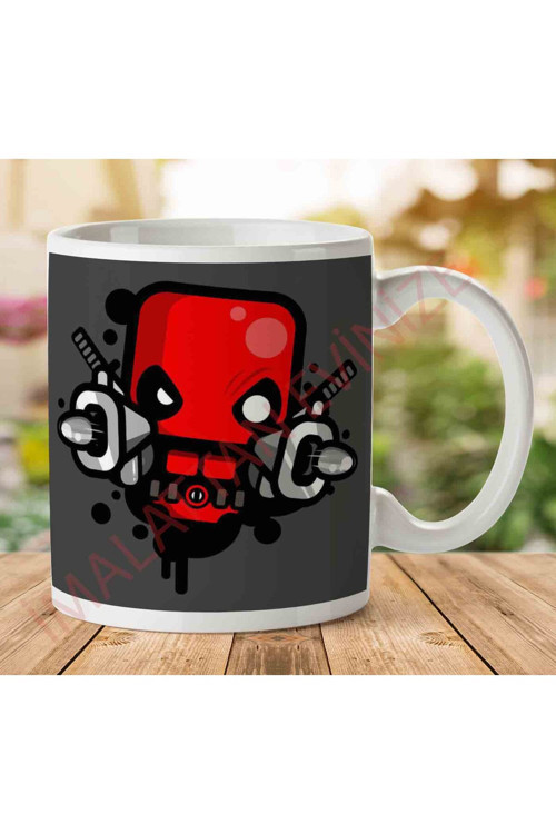 Art hedi̇ye 1-1944 Simpler Deadpool Wade Wilson Shootingjpeg İki Tarafı Baskılı Kupa Bardak.jpg