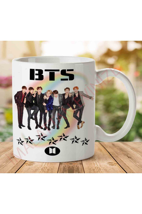 Art hedi̇ye Bts Karakterler Iki Tarafı Baskılı Kupa Bardak