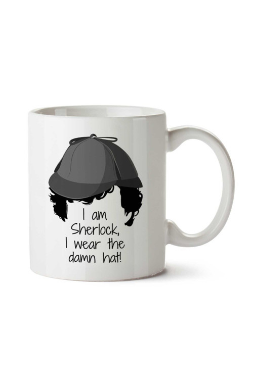 Art hedi̇ye Sherlock Holmes I Wear The Damn Hat iki Tarafı Baskılı Kupa Bardak