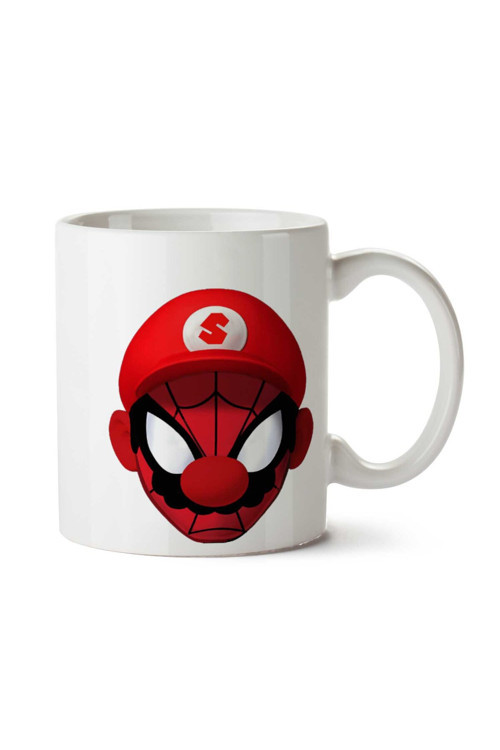 Art hedi̇ye Spiderman Super Mario iki Tarafı Baskılı Kupa Bardak