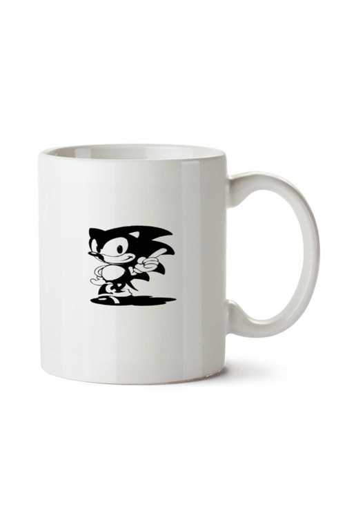 Art hedi̇ye Sonic Siyah iki Tarafı Baskılı Kupa Bardak