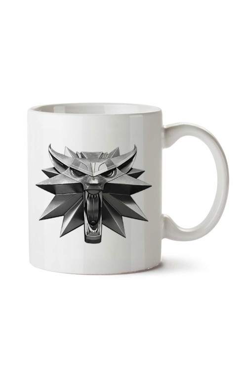 Art hedi̇ye Lobo do Medalhão Witcher iki Tarafı Baskılı Kupa Bardak