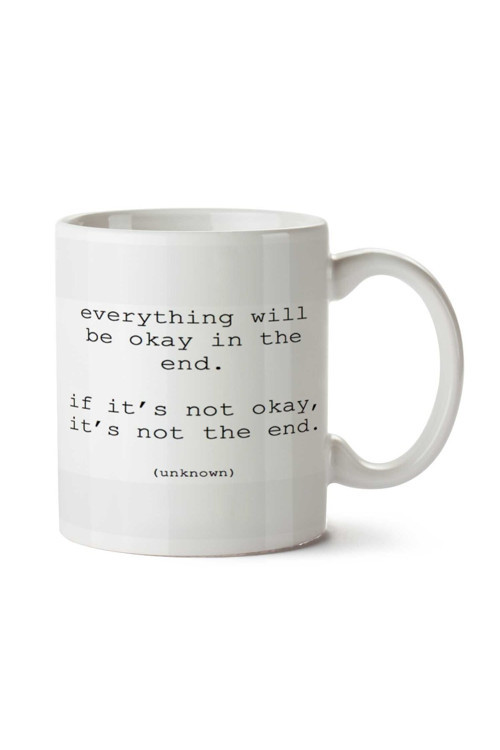 Art hedi̇ye Everything Will Be Okay in the end iki Tarafı Baskılı Kupa Bardak
