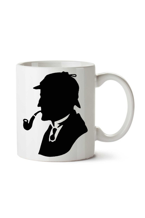 Art hedi̇ye Sherlock Holmes Silüet Pipo iki Tarafı Baskılı Kupa Bardak