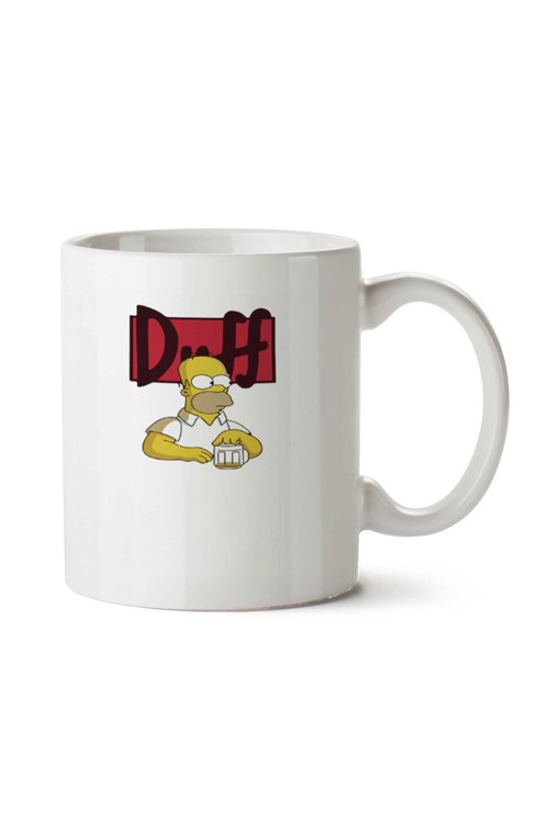 Art hedi̇ye Duff Simpsons İki Tarafı Baskılı Kupa Bardak