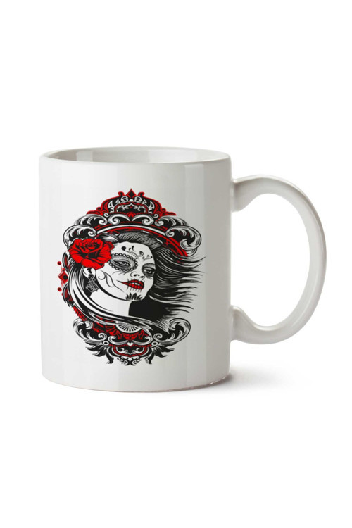 Art hedi̇ye La Catrina iki Tarafı Baskılı Kupa Bardak