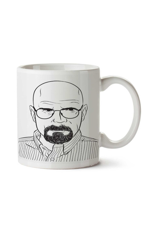 Art hedi̇ye walter white line art breaking bad iki Tarafı Baskılı Kupa Bardak