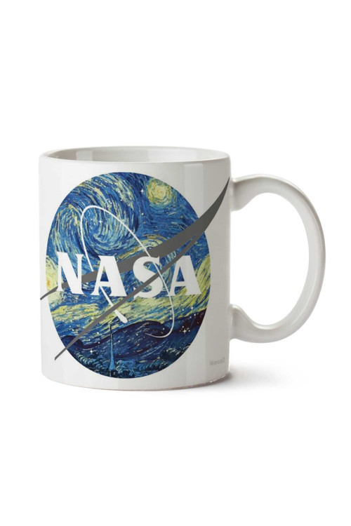 Art hedi̇ye Van Gogh ve NASA Logo iki Tarafı Baskılı Kupa Bardak