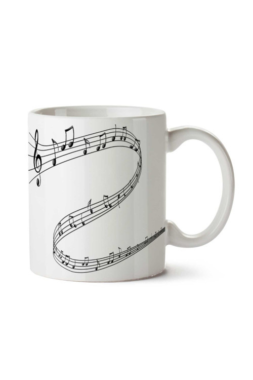 Art hedi̇ye Müzik Kıvrılan Notalar iki Tarafı Baskılı Kupa Bardak