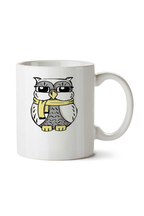 Art hedi̇ye owl atkı baykuş iki Tarafı Baskılı Kupa Bardak