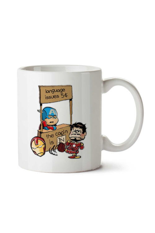 Art hedi̇ye The Cap Is In Captain America Iron Man iki Tarafı Baskılı Kupa Bardak