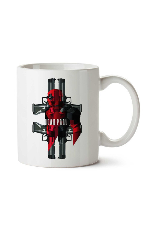 Art hedi̇ye Deadpool Four Guns İki Tarafı Baskılı Kupa Bardak