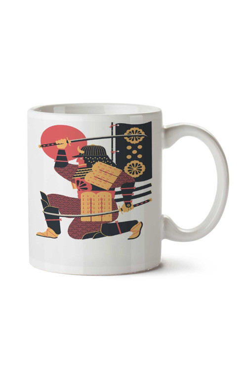 Art hedi̇ye Samurai Eğitim Kılıç Japonya iki Tarafı Baskılı Kupa Bardak