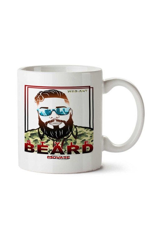 Art hedi̇ye M1 Style Beard iki Tarafı Baskılı Kupa Bardak