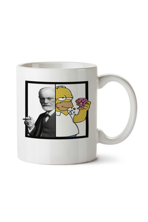 Art hedi̇ye HOMER FREUD İki Tarafı Baskılı Kupa Bardak