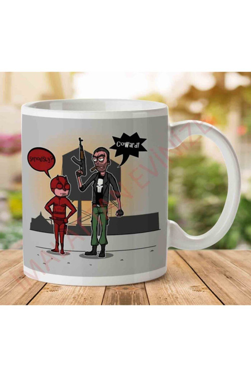 Art hedi̇ye Season 2 Daredevil And Punisher R and M Iki Tarafı Baskılı Kupa Bardak