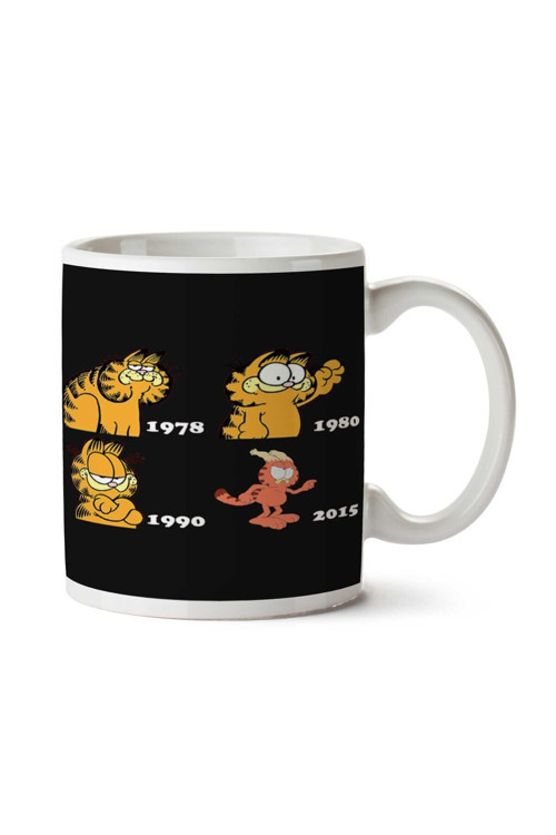 Art hedi̇ye R and M Evolution of Garfield İki Tarafı Baskılı Kupa Bardak