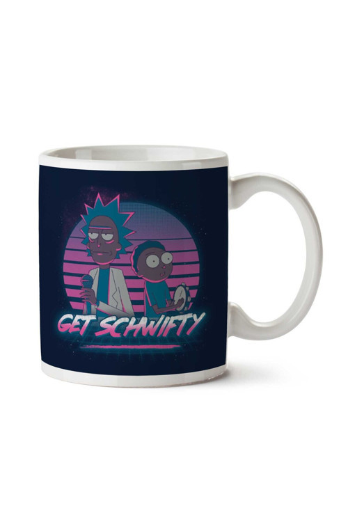 Art hedi̇ye Get Schwifty R and M Miami Vice Style İki Tarafı Baskılı Kupa Bardak