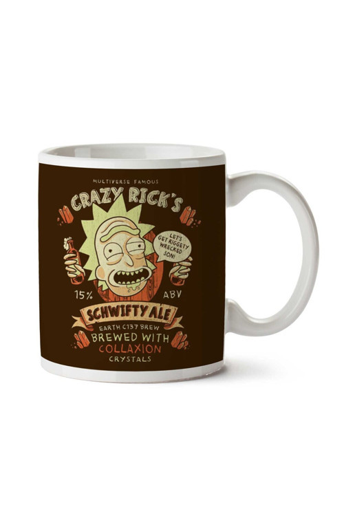 Art hedi̇ye Crazy Ricks Schwifty Ale R and M İki Tarafı Baskılı Kupa Bardak
