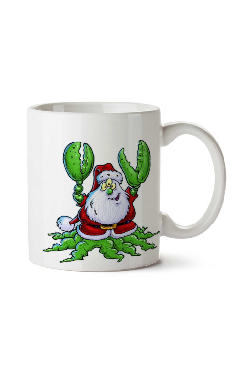Art hedi̇ye Santa Claws Christmas iki Tarafı Baskılı Kupa Bardak