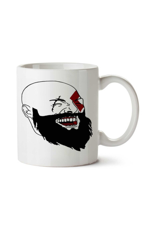 Art hedi̇ye Kratos Laughing İki Tarafı Baskılı Kupa Bardak
