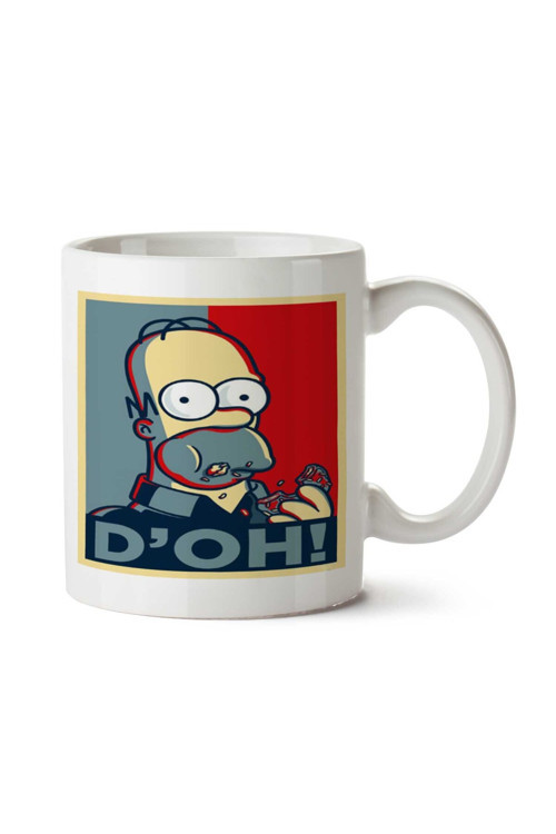 Art hedi̇ye Homer Simpson - D'OH! İki Tarafı Baskılı Kupa Bardak