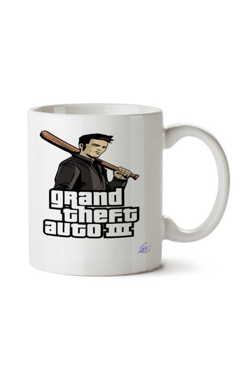 Art hedi̇ye GTA III Beyzboll İki Tarafı Baskılı Kupa Bardak