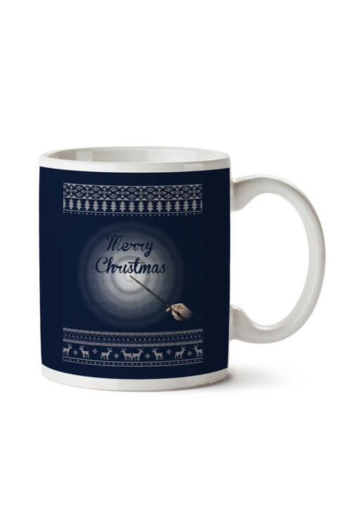 Art hedi̇ye Elder Wand Merry Christmas HP Knit İki Tarafı Baskılı Kupa Bardak