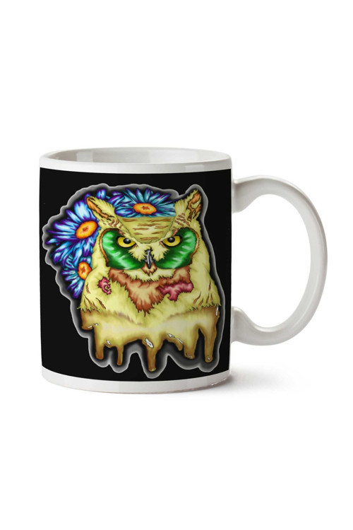 Art hedi̇ye Chromatic Owl İki Tarafı Baskılı Kupa Bardak