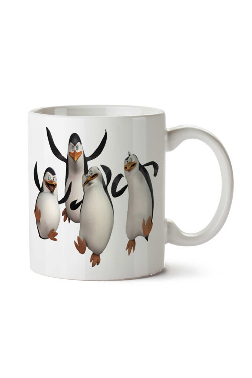 Art hedi̇ye Neşeli Penguenler iki Tarafı Baskılı Kupa Bardak