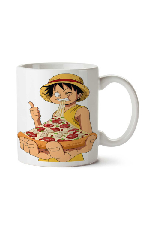 Art hedi̇ye One Piece Monkey Luffy Roronoa Zoro Pizza iki Tarafı Baskılı Kupa Bardak