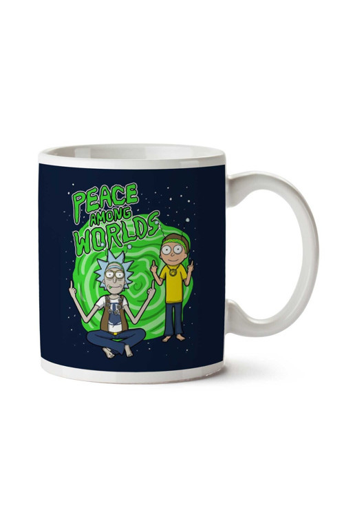 Art hedi̇ye R and M Peace Among Worlds İki Tarafı Baskılı Kupa Bardak