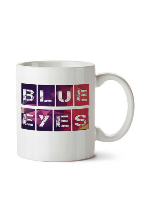 Art hedi̇ye Blue Eyes Mavi Gözler.png iki Tarafı Baskılı Kupa Bardak